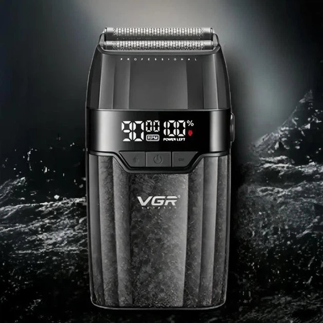 Електробритва VGR V-640S Black з LED-дисплеєм та подвійним лезом — 3