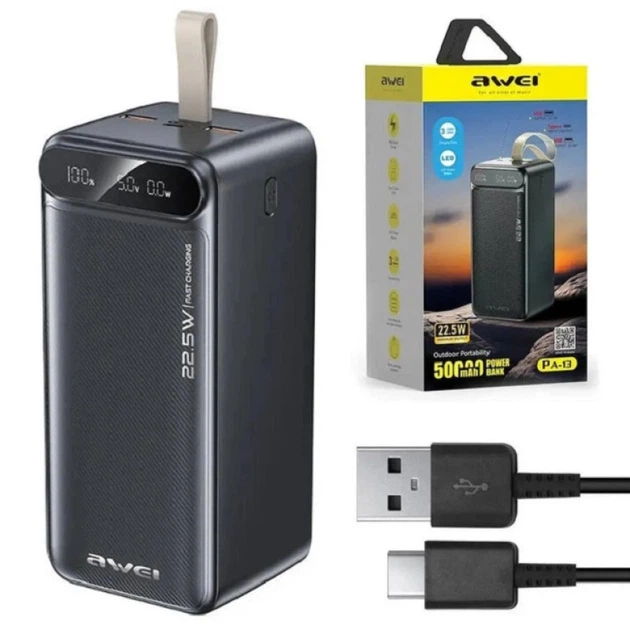 Power Bank 50000mah, PA-106, 22.5W, AWEI