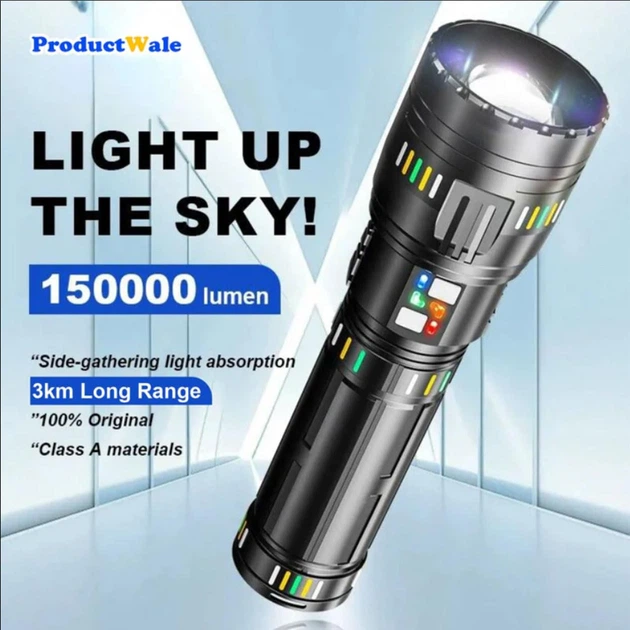Ліхтар ручний COBA CB-W518 далекобійний з 4 знімними акумуляторами 181350 Black — 2