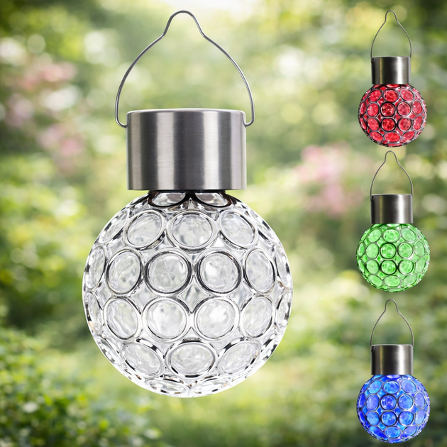 Садовий кристалічний світильник / Вуличний сонячний ліхтар garden light / Світильник із сонячною панеллю — 2