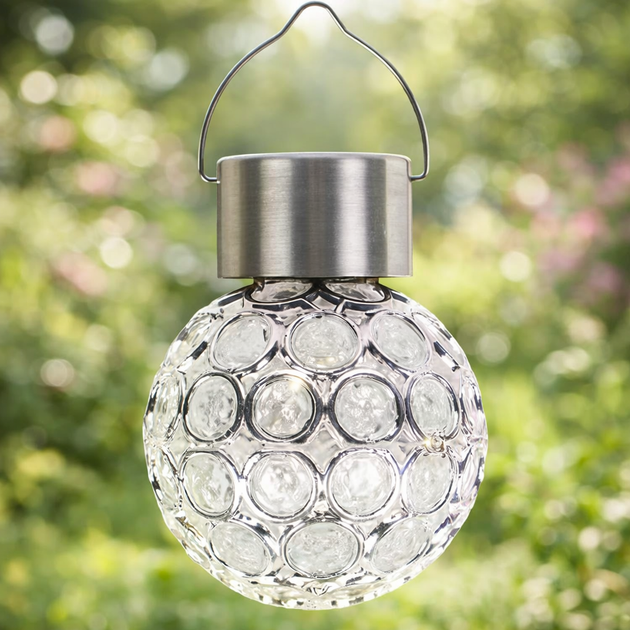 Садовий кристалічний світильник / Вуличний сонячний ліхтар garden light / Світильник із сонячною панеллю