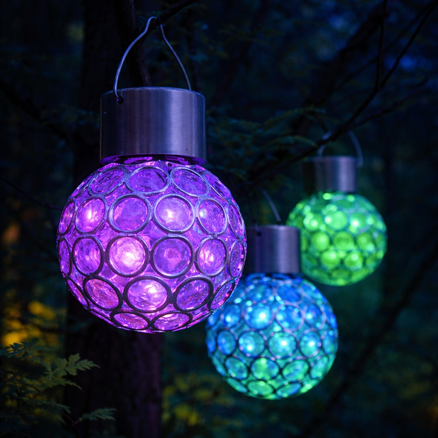 Садовий кристалічний світильник / Вуличний сонячний ліхтар garden light / Світильник із сонячною панеллю — 3