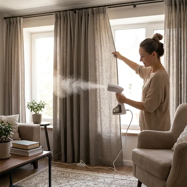 Ручний відпарювач Domotec MS-5363 2500W для одягу з резервуаром 360 мл — 4