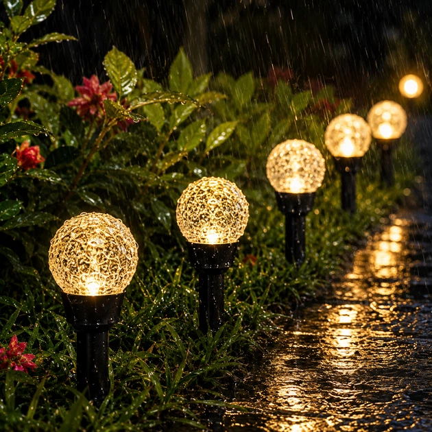 Садовий світильник Garden Light з сонячною панеллю для саду і газону, Кулясті ліхтарі з бульбашками Solar для освітлення вулиці, Світлодіодна LED-гірлянда для саду довговічна та енергозберігаюча декоративна лампа