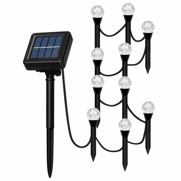 Садовий світильник Garden Light з сонячною панеллю для саду і газону, Кулясті ліхтарі з бульбашками Solar для освітлення вулиці, Світлодіодна LED-гірлянда для саду довговічна та енергозберігаюча декоративна лампа — 2