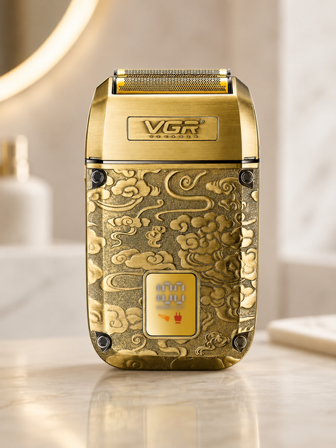 Бритва VGR V 336 Gold / Шейвер акумуляторна з потрійним лезом / Електробритва 8500 об/хв
