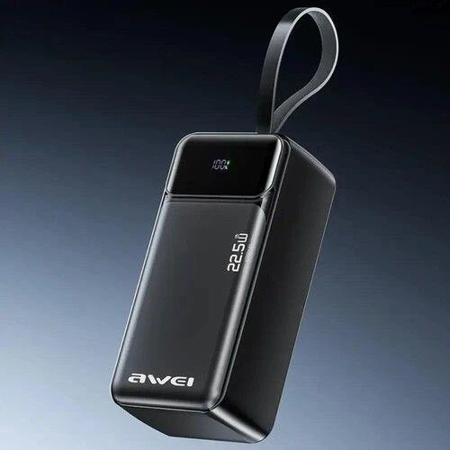 Power Bank Awei PA-105 ємністю 40000 мА·год зі швидкою зарядкою 22,5 Вт цифровим дисплеєм та LED ліхтариком — 2