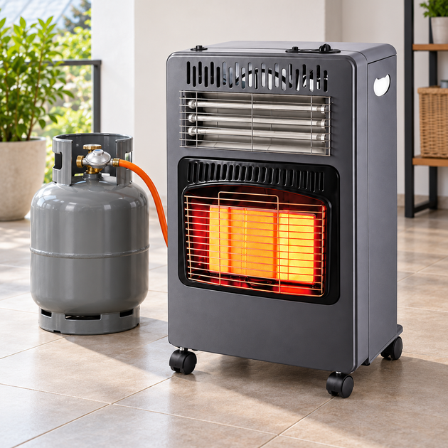 Газово-електричний обігрівач Domotec MS-6607 2 в 1, 4200 Вт, 3 режими нагрівання