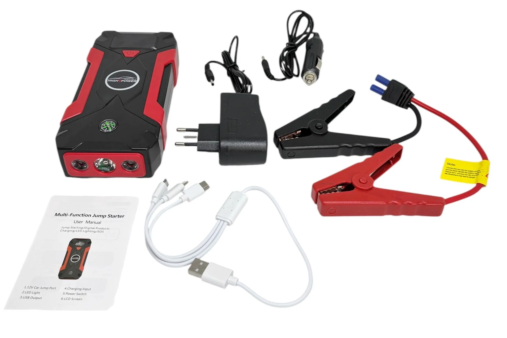 Пусковий пристрій для авто Jump Starter портативний 12V 600A з USB і Type-C/Power Bank