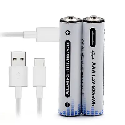 Комплект батарейок 2хААА з роз'ємом Type-C на 1.5V/1350mWh — 2