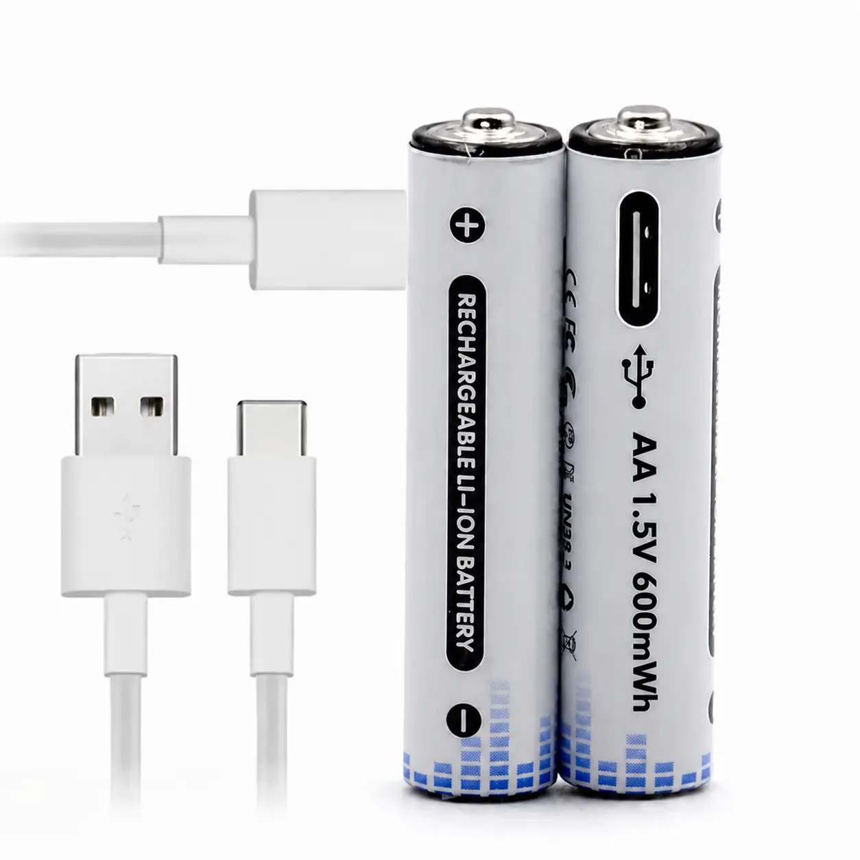 Комплект батарейок AA 2шт. з роз'ємом Type-C на 1.5V/3500mAh