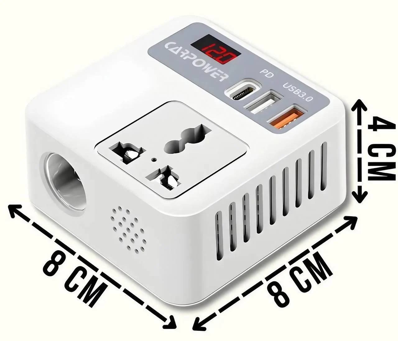 Автомобільний інвертор 300Вт Car Power 12-220V з USB — 2