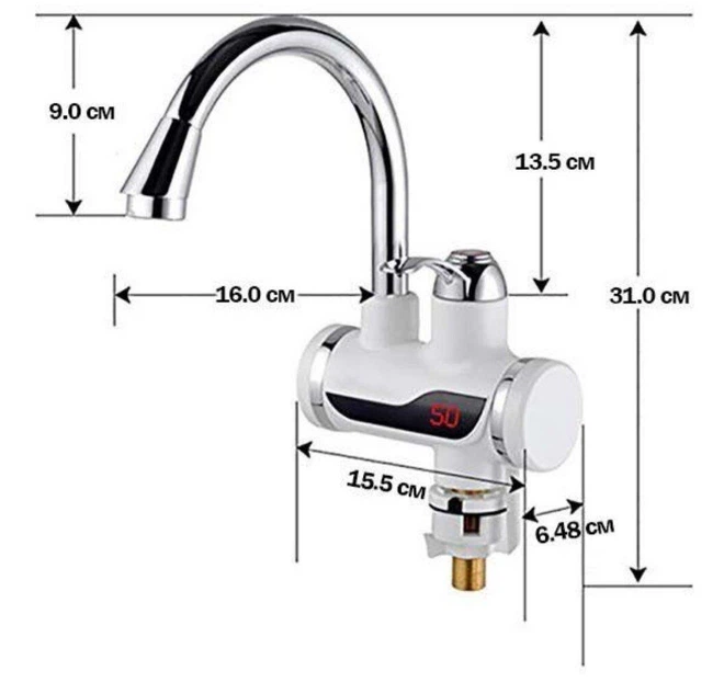 WATER HEATER Міні бойлер + Душ MP 5208 нижнє підключення — 3