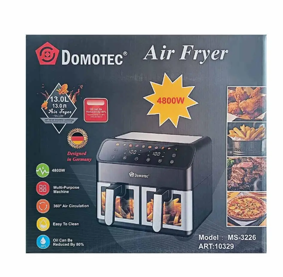 Аеро фритюрниця Domotec MS-3226 13 л двокамерна з дисплеєм — 4