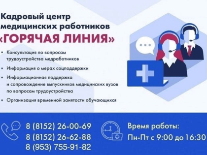 «Горячая линия» кадрового центра медработников