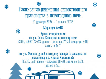 Работа общественного транспорта в новогоднюю ночь
