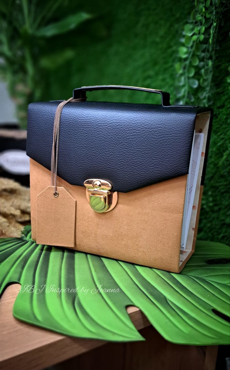 албум чанта в кафяв велур и черна кожа 