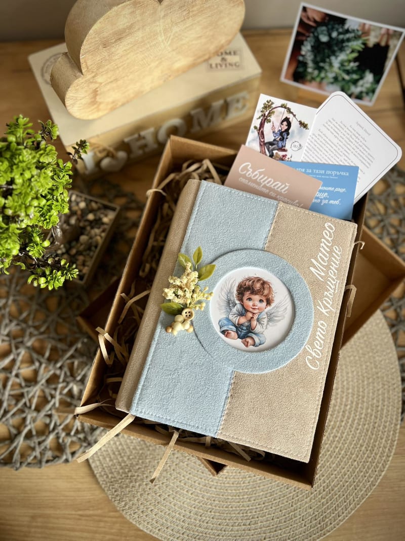 Ангелски в синьо и бежово 