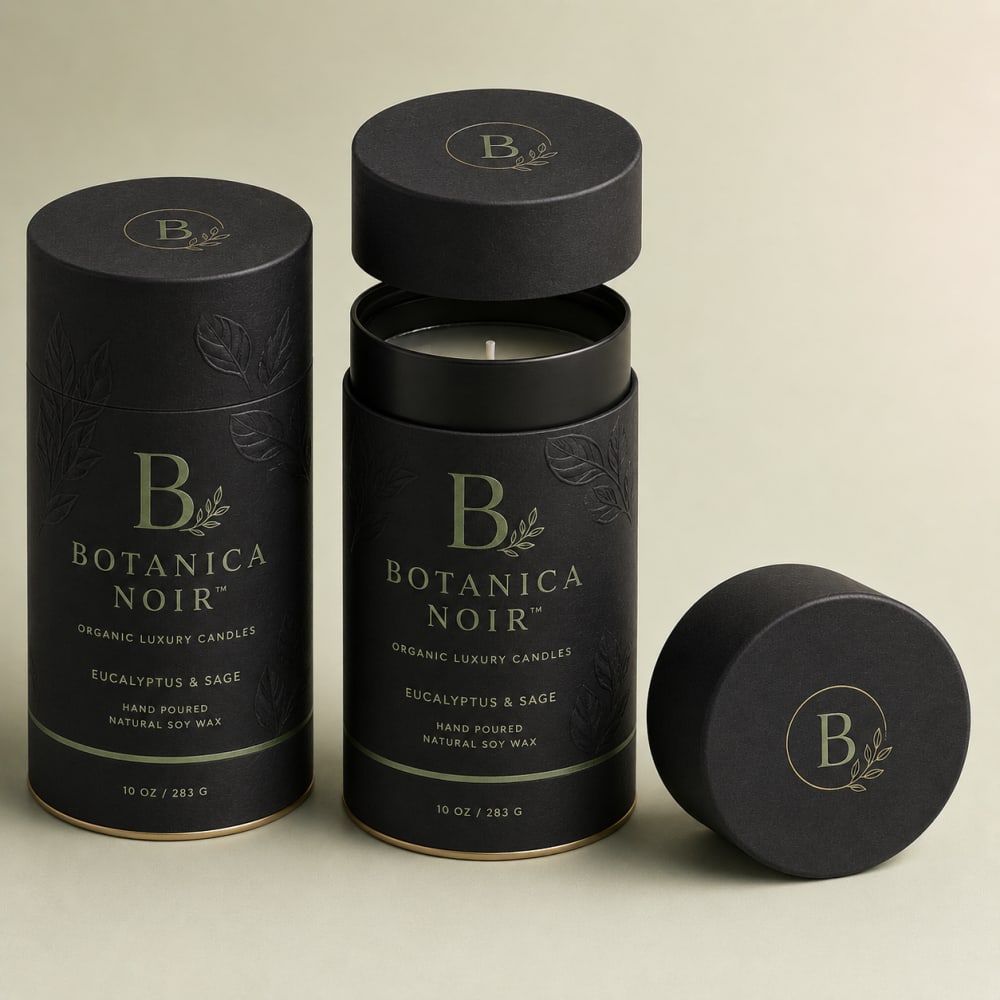 Black Paper Candle Tubes