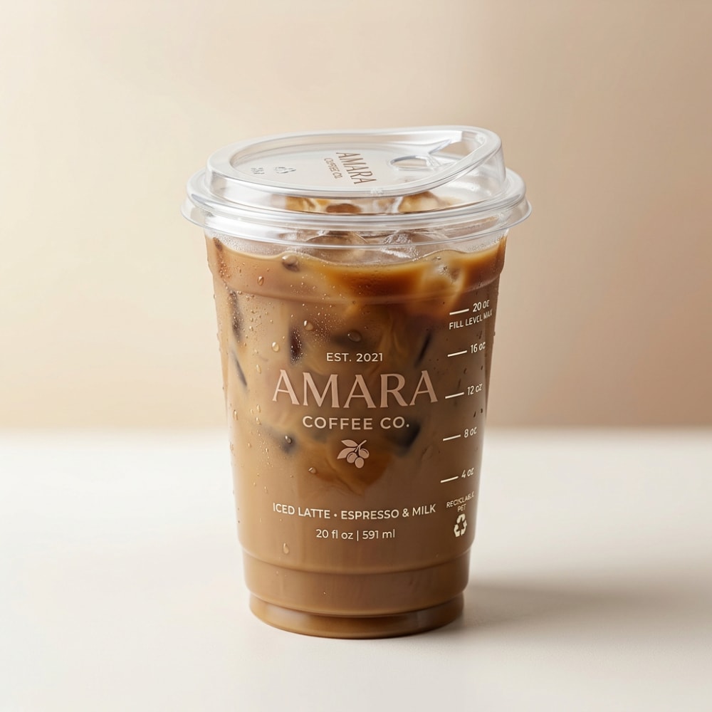 Disposable Iced Coffee Cups with Lids