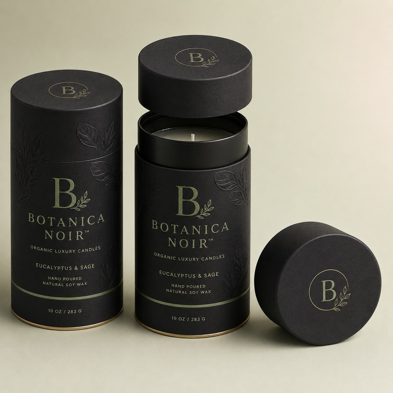Black Paper Candle Tubes — view 1