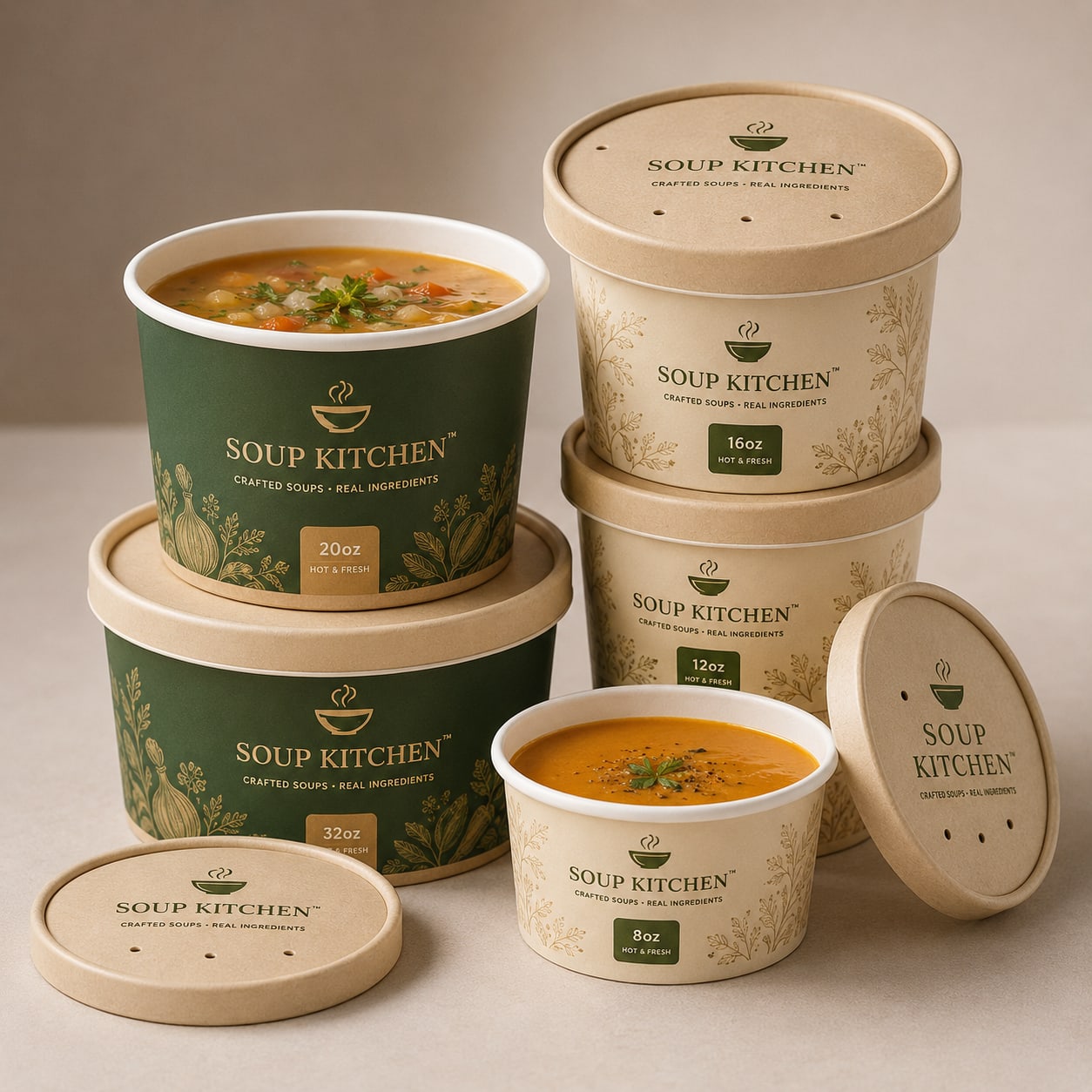 Custom Paper Soup Bowls — view 1