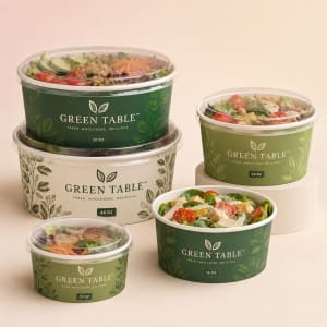 Custom Printed Paper Salad Bowls 2