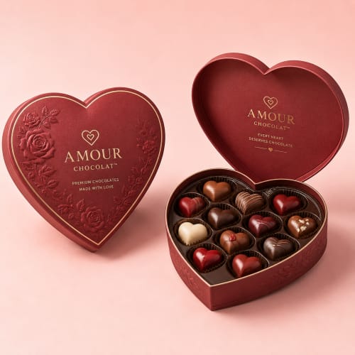Valentines Chocolate Heart Boxes