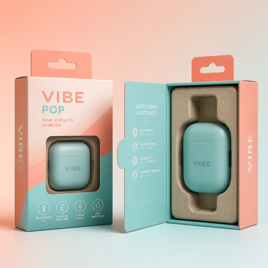 Earbud Packaging Boxes, construction detail