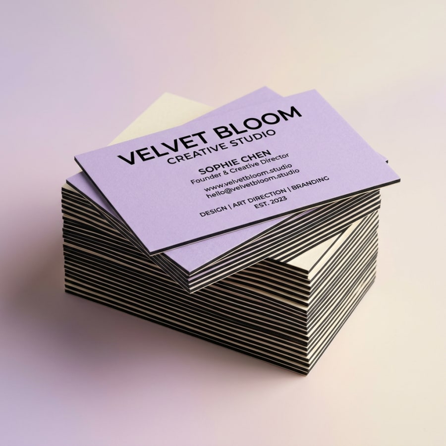 Custom Business Cards, construction detail