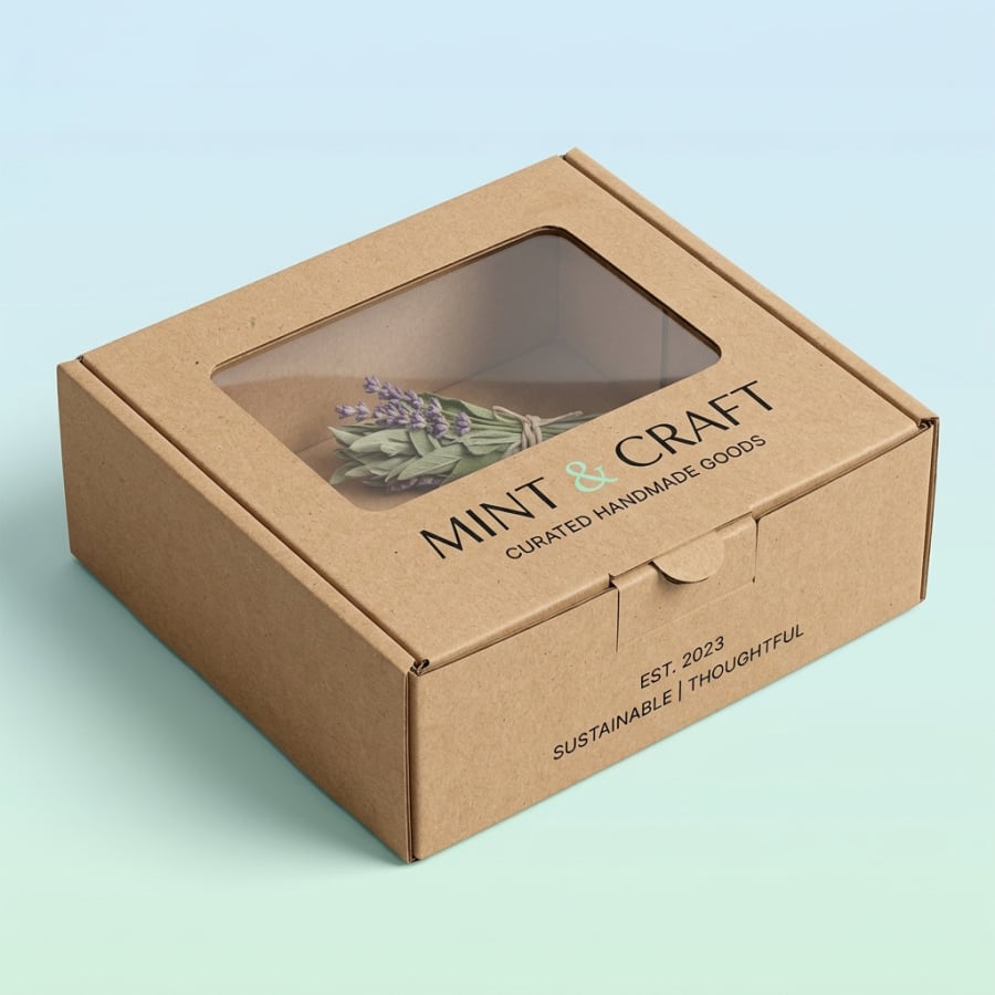 kraft Boxes with Window, construction detail