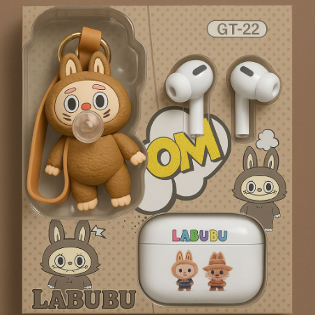 Labubu GT-23 Wireless Earbuds With Cute Cartoon Toy - Image 3