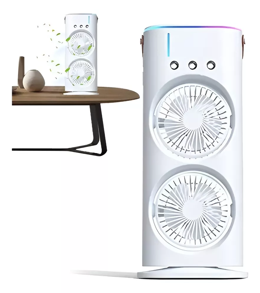 Spray Fan Double-Ended Fan Mini Evaporative Air Cooler Humidifier Fan With LED Light Personal Air Cooler For Travel Camping Room - Image 3