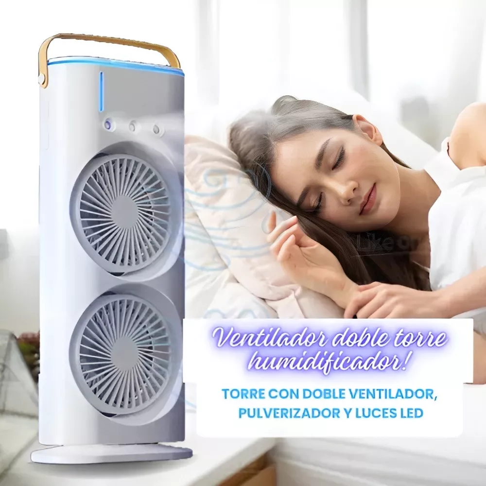 Spray Fan Double-Ended Fan Mini Evaporative Air Cooler Humidifier Fan With LED Light Personal Air Cooler For Travel Camping Room - Image 4