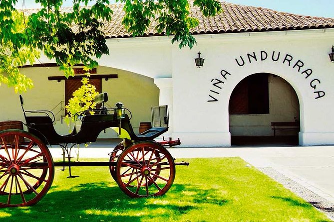 Parreirais e jardins da Vinícola Undurraga, no Valle de Maipo