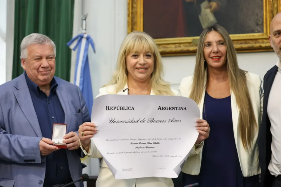 Rossana Chahla recibió el título de Profesora Honoraria de la UBA
