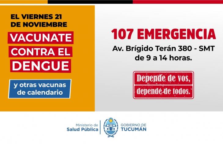 Habilitan un operativo para completar la vacunación contra el dengue este viernes