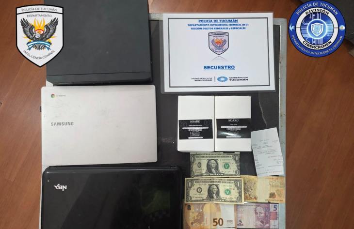 Investigación por estafa: secuestraron euros, dólares y notebooks en Tucumán
