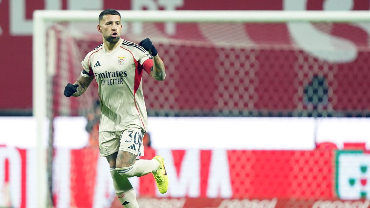 Nicolás Otamendi abrió el camino y Benfica rescató un empate ante Braga