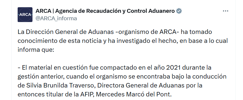 ARCA | Agencia de Recaudación y Control Aduanero on X