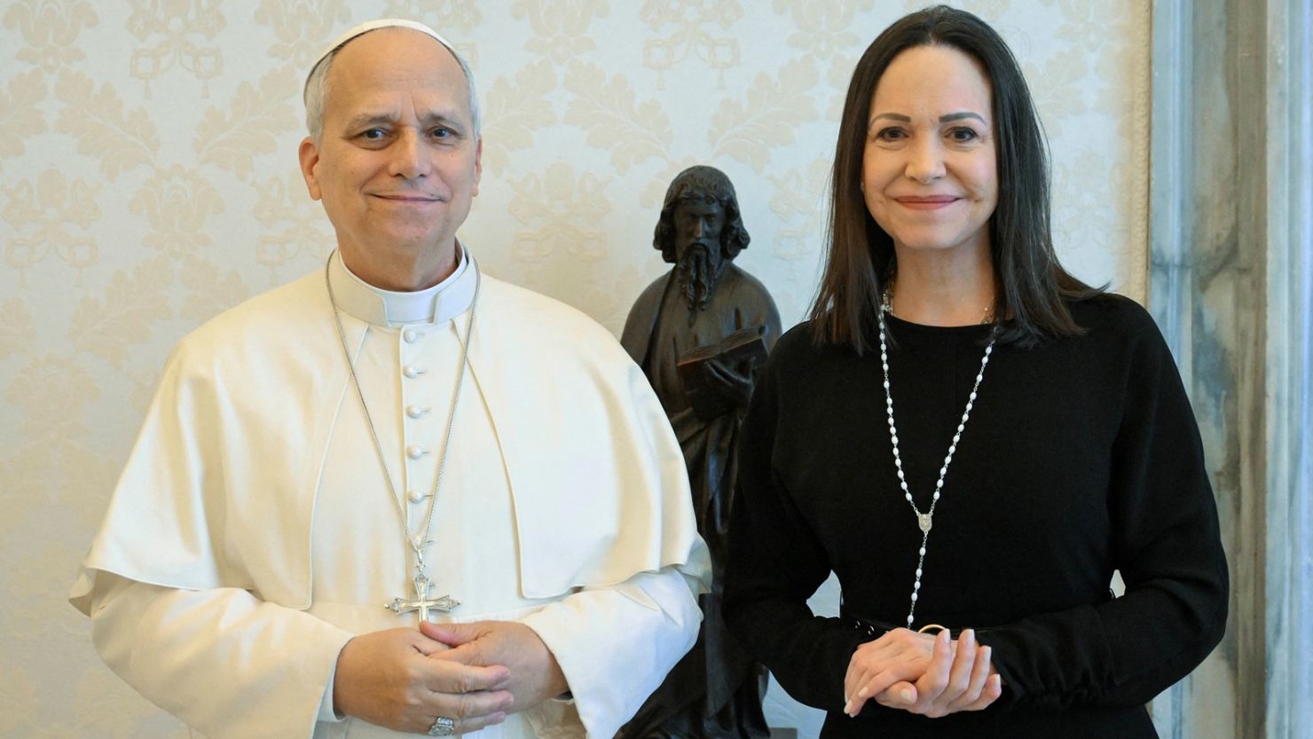 Sorpresa por la visita de María Corina Machado al papa León XIV