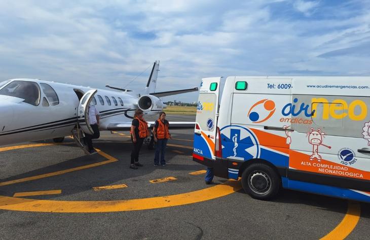 Operativo sanitario aéreo: trasladaron a una recién nacida y regresó un paciente pediátrico
