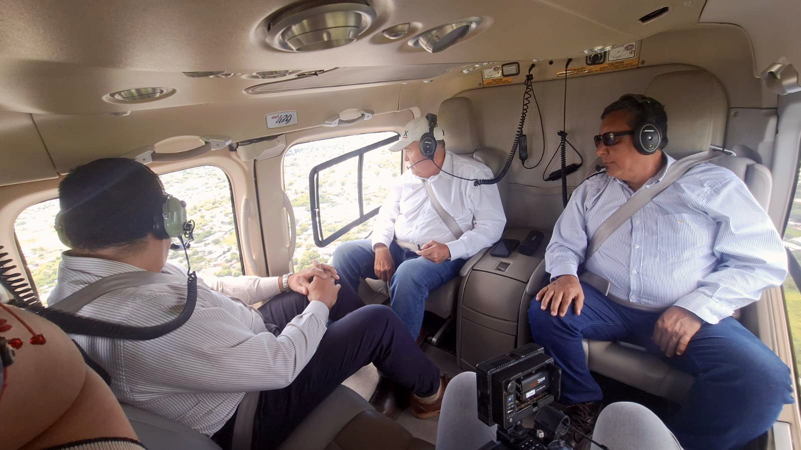 Jaldo sobrevoló y recorrió las zonas inundadas como consecuencia de las tormentas 