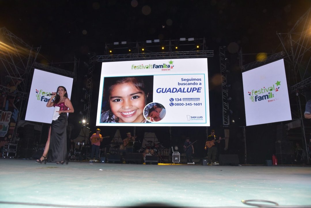 San Luis proyecta la imagen de Guadalupe Lucero en los 50 festivales provinciales para mantener vigente su búsqueda