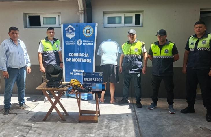 Detuvieron a un joven por robar en un salón de fiestas