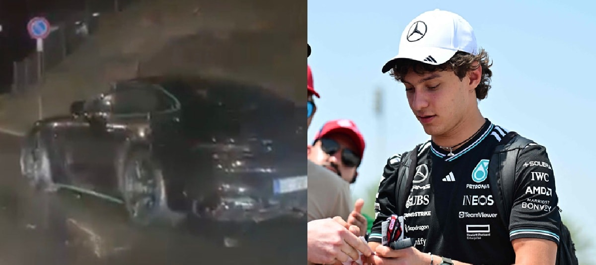 Kimi Antonelli chocó con un exclusivo Mercedes deportivo y salió ileso