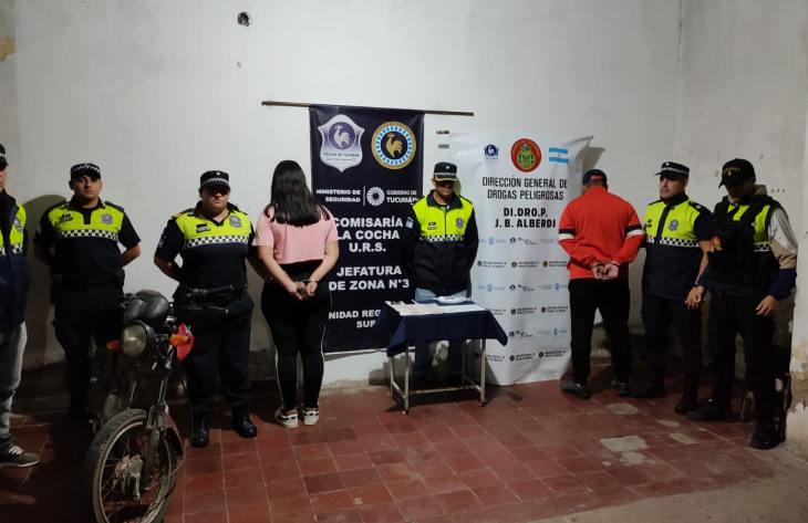 Detienen a una pareja con cocaína durante un operativo en La Cocha