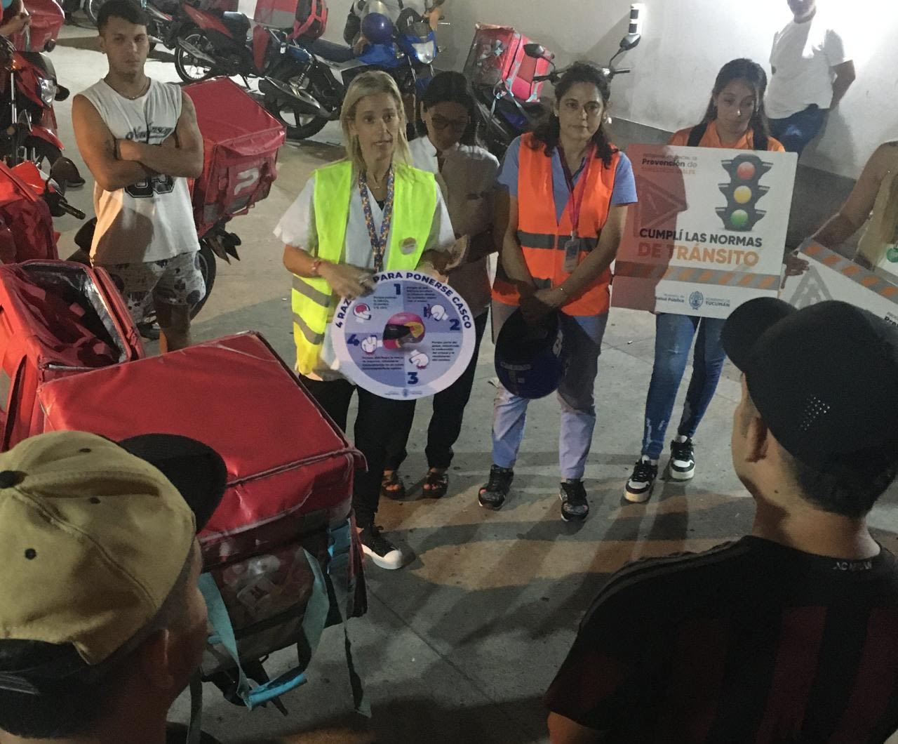 Operativo de salud busca prevenir siniestros viales entre repartidores