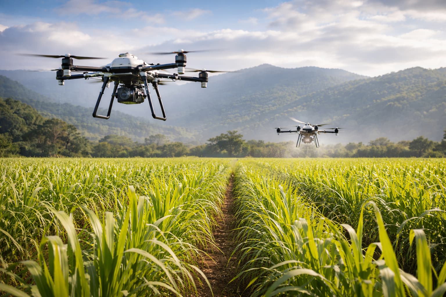Así trabajan los drones sobre la caña de azúcar para mejorar cada metro del cultivo