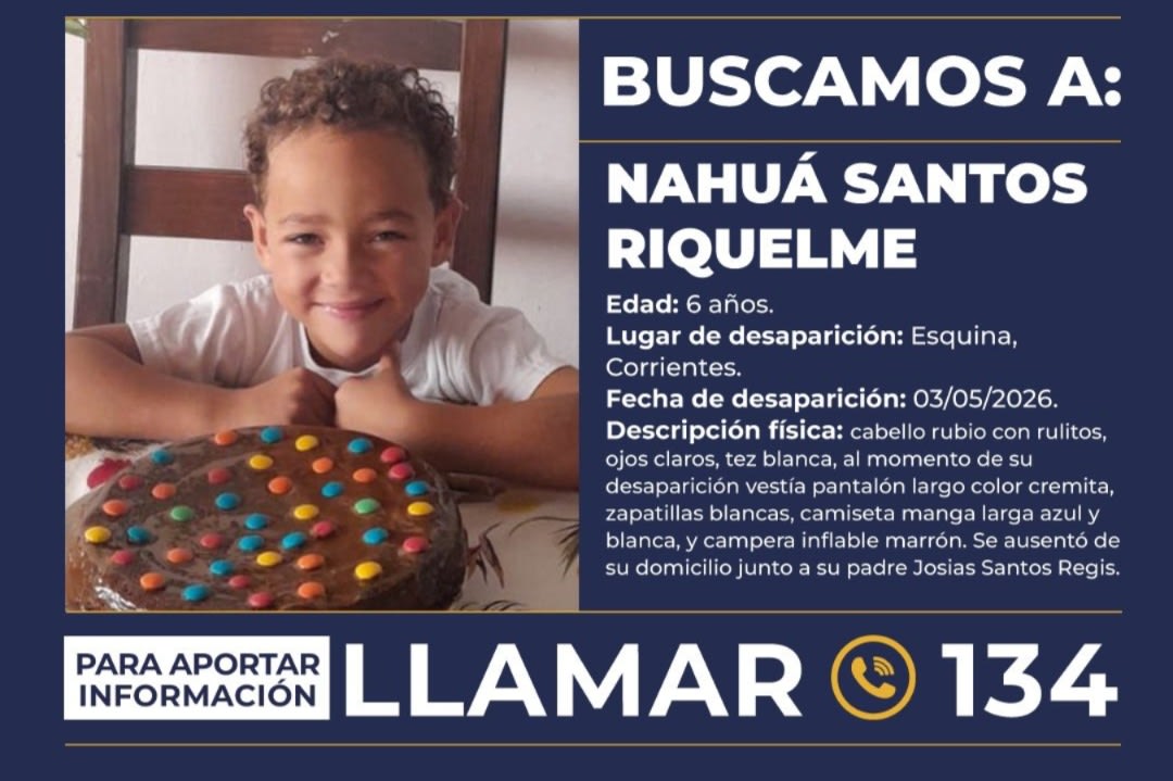 Activaron el Alerta Sofía por un niño de 6 años que desapareció en Corrientes